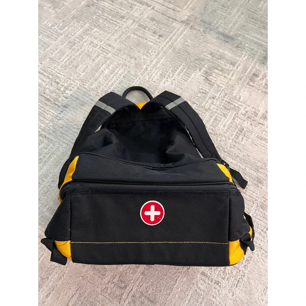 NGG Swiss Edition Backpack Black Yellow Lunch Box Cooler Travel‎ Daypack Bag